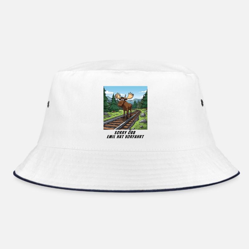 Sorry Bahn - Emil hat hier Vorfahrt - Bucket Hat - Weiß/Navy