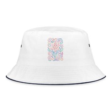 Motifs floraux vibrants pour des vêtements créatifs - Bob - blanc/marine - Devant
