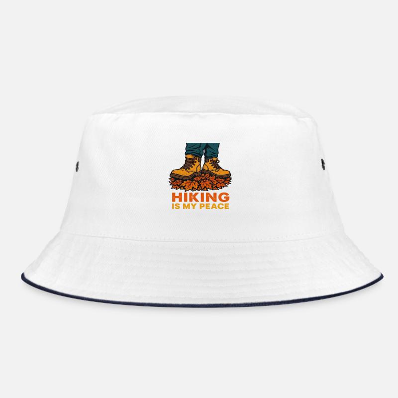 Wandern Hiking Is My Peace Herbst Herbstblättern Bucket Hat
