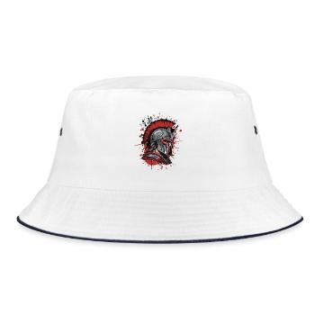 Spartaner Helm Gladiator - Bucket Hat - Weiß/Navy - Vorne