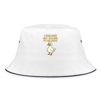 Humorous duck motif for gamers - Bucket Hat - white/navy - Front