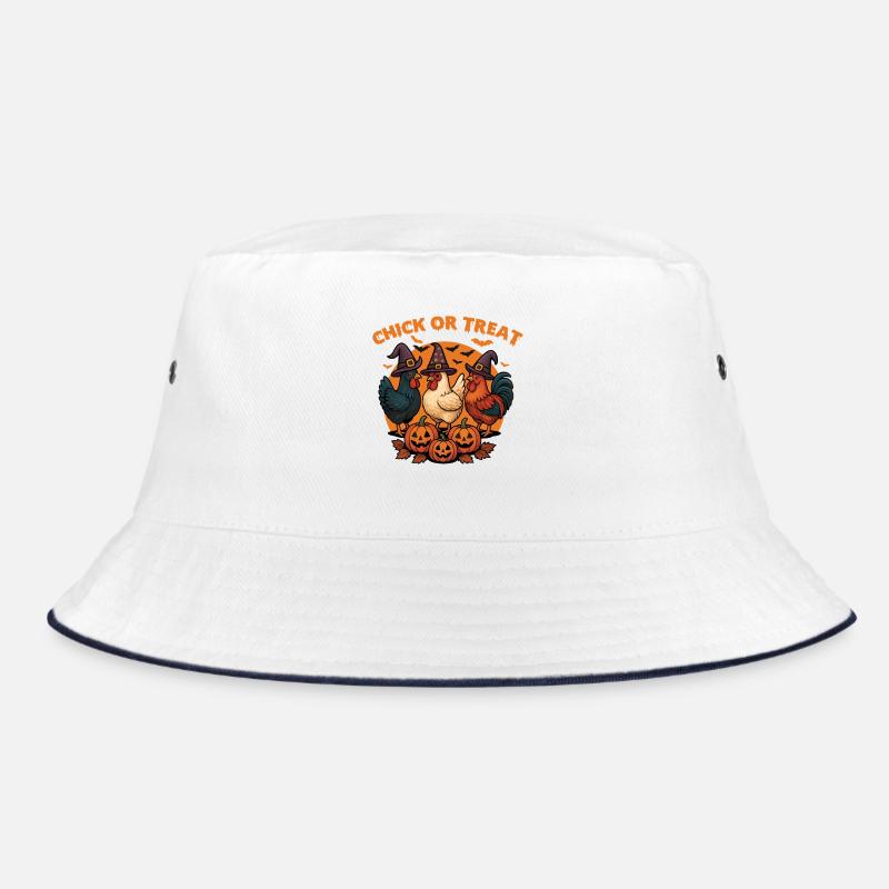 Küken oder Leckerli Gruseliges Halloween-Huhn Bucket Hat