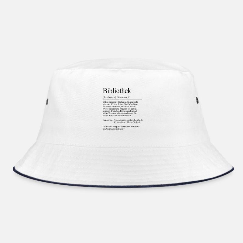 Unispruch "Bibliothek" Student Geschenk, Studenten Bucket Hat