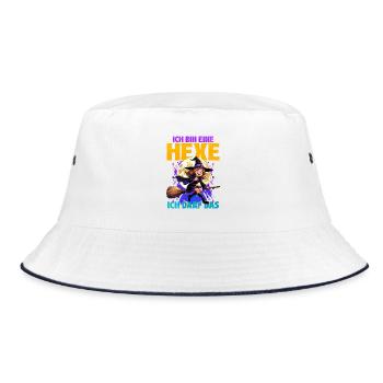 Witch girl with magic wand and moon - Bucket Hat - white/navy - Front