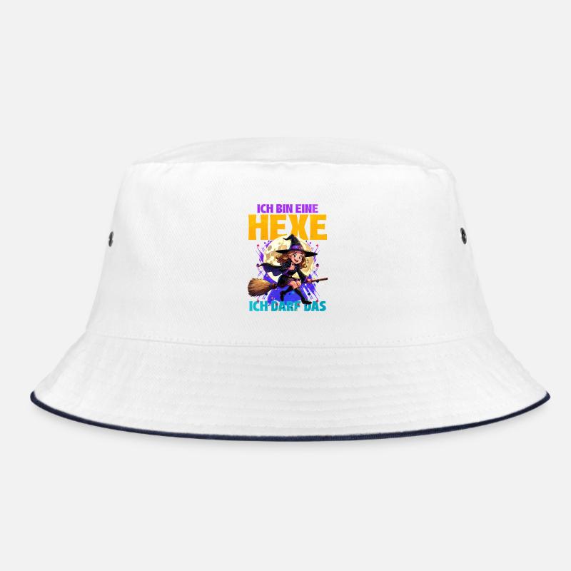 Hexenmädchen mit Zauberstab und Mond Bucket Hat