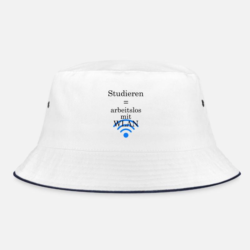 Unispruch "Arbeitslos mit WLAN" Geschenk Studenten Bucket Hat