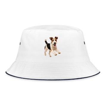 Chien fox terrier joueur - Bob - blanc/marine - Devant