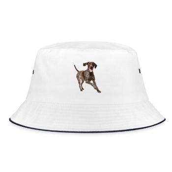 German Shorthaired Pointer Deutsch Kurzhaar - Bucket Hat - white/navy - Front