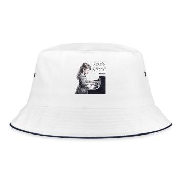 PIANO QUEEN - Bucket Hat - white/navy - Front
