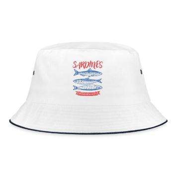 Sardines - Bucket Hat - white/navy - Front