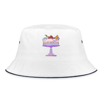 Cake - Bucket Hat - white/navy - Front