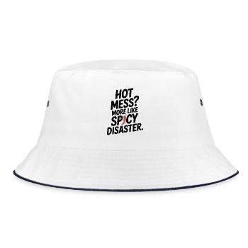 Hot Mess? More Like Spicy Disaster - Bucket Hat - white/navy - Front
