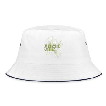 Jungle Leaf Adventure Design - Bucket Hat - white/navy - Front