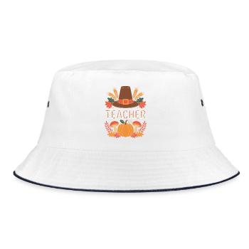 Lehrer Herbst - Bucket Hat - Weiß/Navy - Vorne