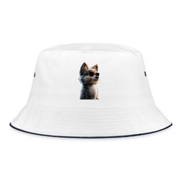 Wolf Love Wolves Wolf Pack Wolfhound Wild Wolf - Bucket Hat - white/navy - Front