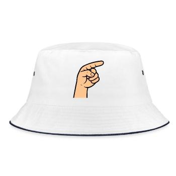Finger Pointing Cartoon Design - Bucket Hat - white/navy - Front
