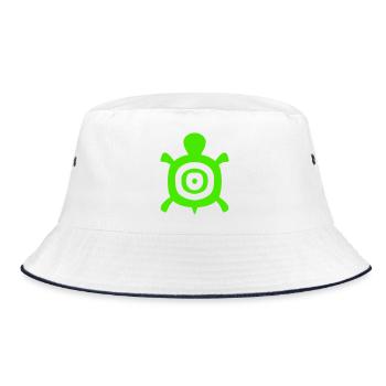 Turtle Turtle Shell Circles Tank Logo - Bucket Hat - white/navy - Front