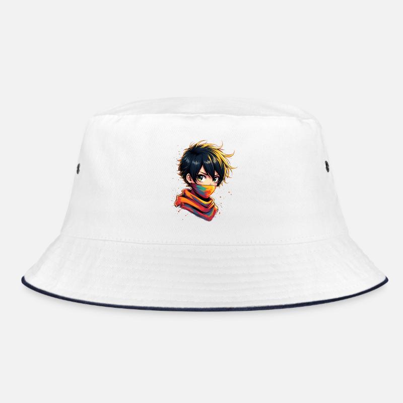 Colored ninja with masquerade Bucket Hat