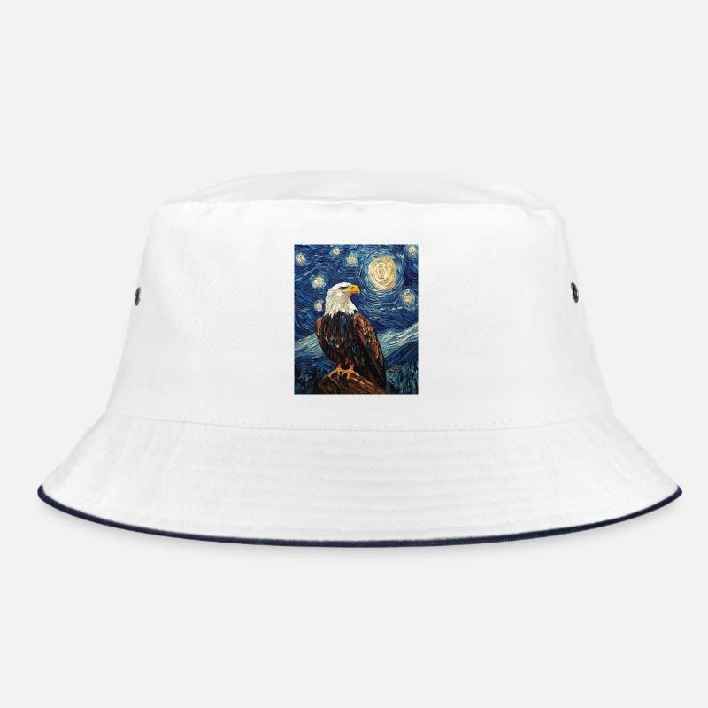 Adler Vogel Van Gogh Style Starry Night Bucket Hat