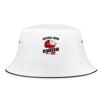 Natural Born Darter - Baby Dart Stroller - Bucket Hat - white/navy - Front