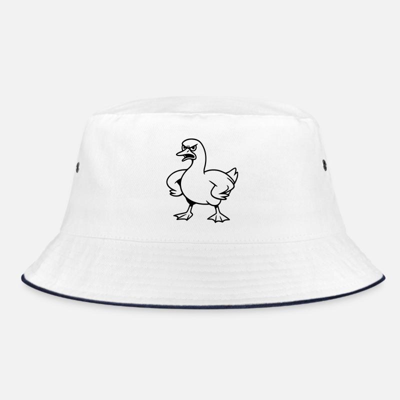 Wütende Gans - Bucket Hat - Weiß/Navy