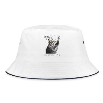 WOLF NOT A DAY WITHOUT HOWLING - Bucket Hat - white/navy - Front