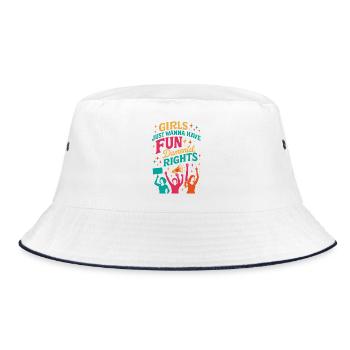 Girls Just want to Have FUNdamental Rights - Bucket Hat - white/navy - Front