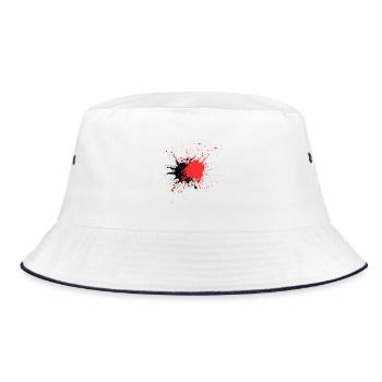 Kunstvoller roter Farbschmerz Design - Bucket Hat - Weiß/Navy - Vorne
