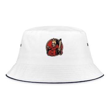 Skeleton King with Sword - Bucket Hat - white/navy - Front