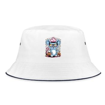 Rocker Mouse Halloween Rat - Bucket Hat - white/navy - Front
