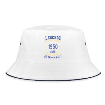 Legenden, die 1950 geboren wurden, sind perfekt gealtert - Bucket Hat - Weiß/Navy - Vorne