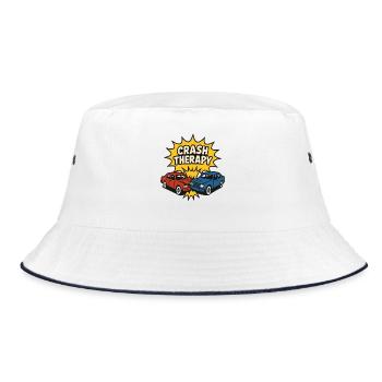 Demolition Derby Fan Pit Crew Crash Driver Fair - Bucket Hat - Weiß/Navy - Vorne