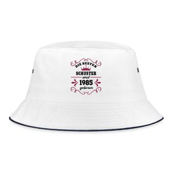 Schusterin Geburtstag Jahrgang 1985 Schuster Geb - Bucket Hat - Weiß/Navy - Vorne