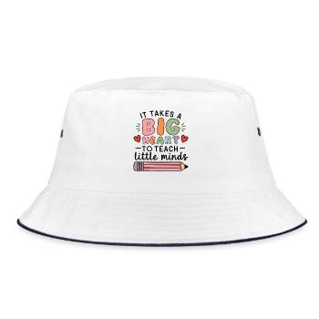 Big heart for teaching little minds - Bucket Hat - white/navy - Front