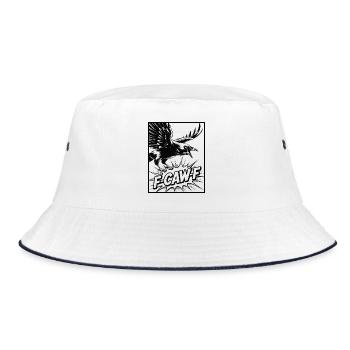 F-Caw-F Meme Crow - Bucket Hat - white/navy - Front