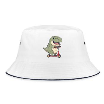 Mignon Dino T-Rex Dessin animé Scooter Scooter Joy - Bob - blanc/marine - Devant