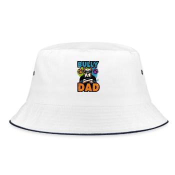 Bulldog Dad Bold Graphic, Father  - Bucket Hat - white/navy - Front