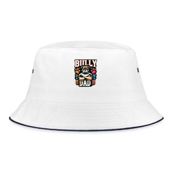 Dad Bold Bulldog Graphic - Bucket Hat - white/navy - Front