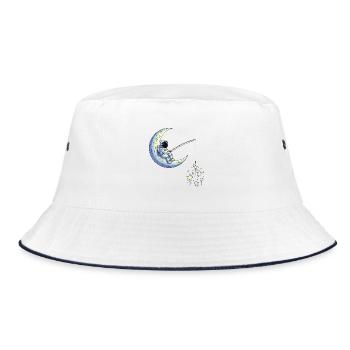 Astronaut Fishing Humor - Bucket Hat - white/navy - Front