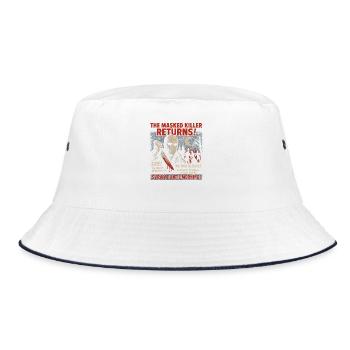 Masked Killer Returns Slasher Filmplakat Vintage - Bucket Hat - Weiß/Navy - Vorne