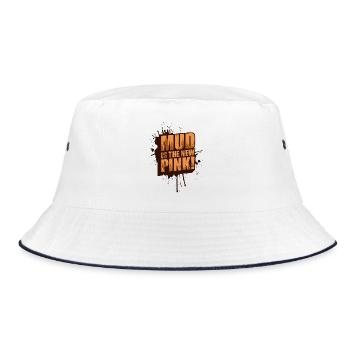 Mud is the new pink! Mud Run Muddy Race - Bucket Hat - white/navy - Front