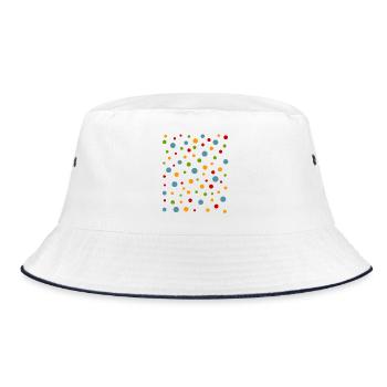 Spotty t Shirt Confetti Dots on Black - Bucket Hat - white/navy - Front