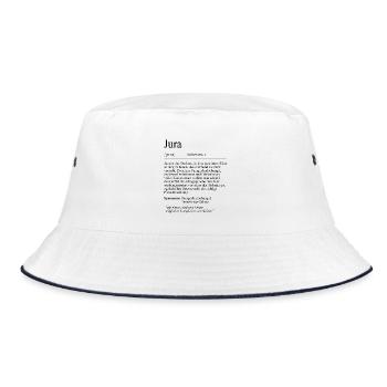 Unispruch "Jura" Student Geschenk, Studenten - Bucket Hat - Weiß/Navy - Vorne