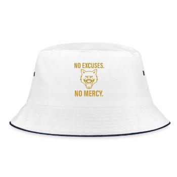 No Excuses No Mercy Wolf - Bucket Hat - white/navy - Front