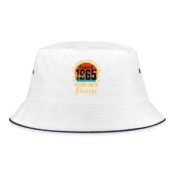 Jahrgang Februar 1960 – Jubiläums-Limitierte Auflage - Bucket Hat - Weiß/Navy - Vorne
