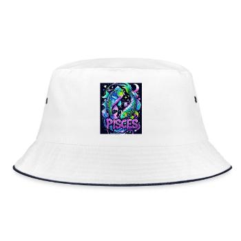 Pisces - Bucket Hat - white/navy - Front