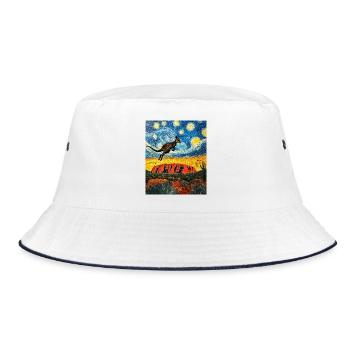 Kangeru Australia Van Gogh Style Starry Night - Bucket Hat - white/navy - Front