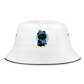 Kuschelhund Winterzauber - Bucket Hat - Weiß/Navy - Vorne