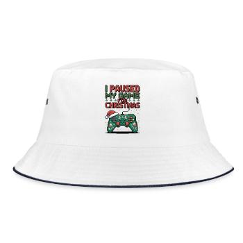 I Paused My Game for Christmas - Bucket Hat - white/navy - Front