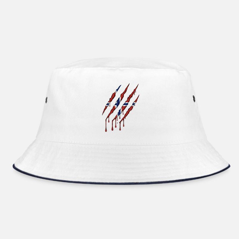 Norway Claw Norge Flag Scratch Mark Bucket Hat